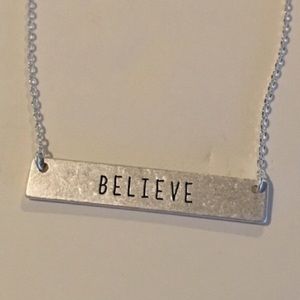Silver or Brass "Believe" Necklace